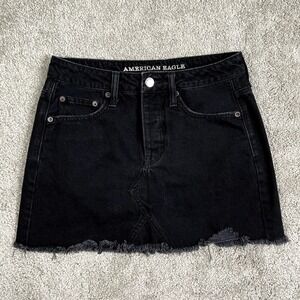 American Eagle Black Denim Mini Skirt - Size 2